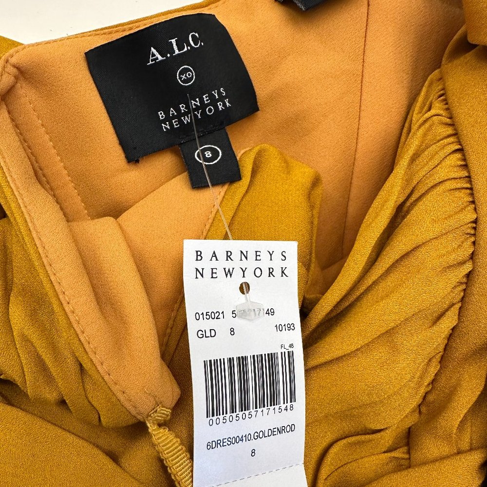 NWT A.L.C. for Barneys New York - Gold Tiered One-Shoulder Dress - Picture 4 of 4